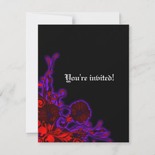 Invitación Oscuro gótico Boda floral moderno