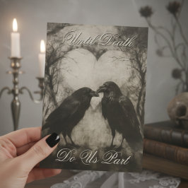 Invitación Oscuro Gótico Negro y Tan Raven Script Boda
