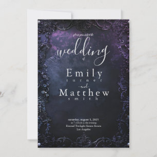 Invitación Oscuro Midnight Gothic Elegance Boda