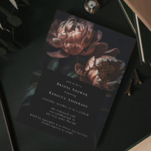 Oscuro Moody Black Gothic Florals Bridal Shower
