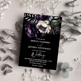 Invitación Oscuro moody boho elegante todo en un boda