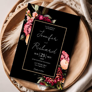 Invitación Oscuro Moody holandés viejo máster florece Boda ne