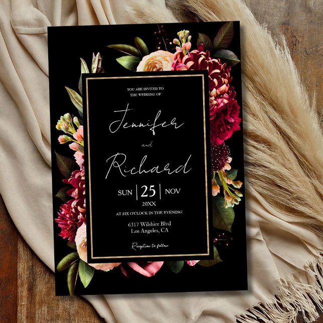 Invitación Oscuro Moody holandés viejo máster florece Boda ne (Subido por el creador)