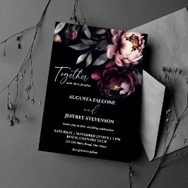 Invitación Oscuro moody noir elegante todo en un boda