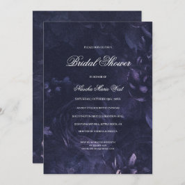 Invitación Oscuro Morado Gótico Boho Floral Bridal Shower