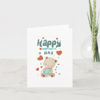 Invitación Osito bebé desea feliz día de la madre