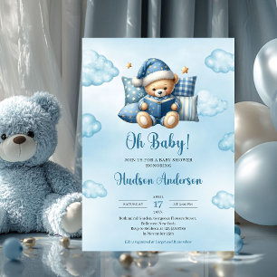 Invitación Osito bebé lindo leyendo un libro de un niño Baby 