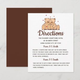 Invitación Osito Brown Directions Boda Fiesta