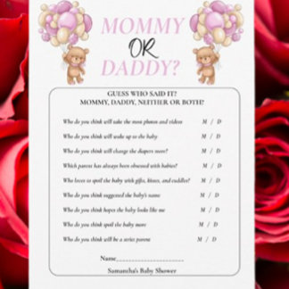 Invitación Osito de Baby Shower Madre Futuro. Mamá o Papá