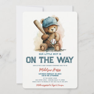 Invitación Osito de béisbol MVP Baby Shower