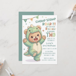 Invitación Osito de peluche lindo dinosaurio | Fiesta de cump