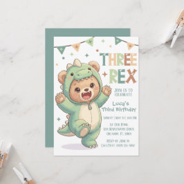 Invitación Osito de peluche lindo dinosaurio | Fiesta de cump