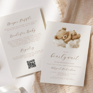 Invitación Osito de peluche lindo Neutral Todo en uno Fiesta