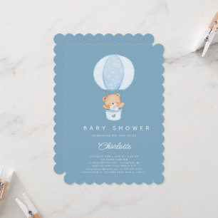 Invitación Osito de peluche simple Globo Azul