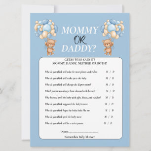 Invitación Osito de Revelación de Género Mamá o Papá Invitaci