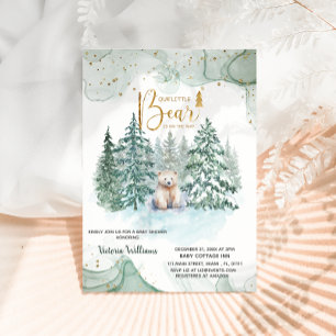 Invitación Osito Polar Pequeño Está En Camino Cute Baby Showe