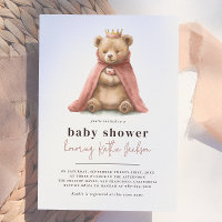 Osito Real Princesa Niña Baby Shower