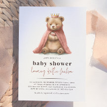 Osito Real Princesa Niña Baby Shower
