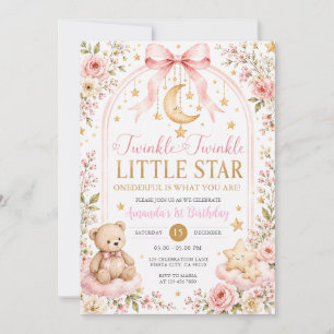 Invitación Osito Twinkle Twinkle Little Star 1er Cumpleaños