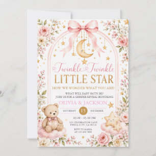 Invitación Osito Twinkle Twinkle Little Star Revelación de Gé