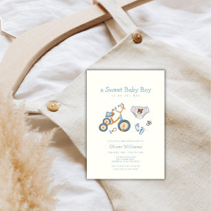 Invitación Ositos de peluche en bicicleta Juguetes Guardería