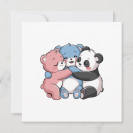 Invitación Ositos de peluche lindos con panda