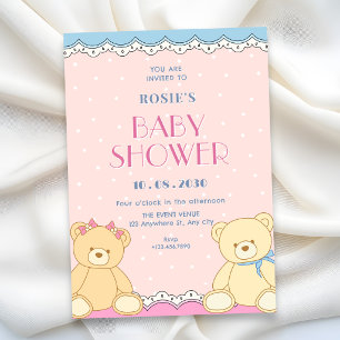 Invitación Ositos lindos para baby shower