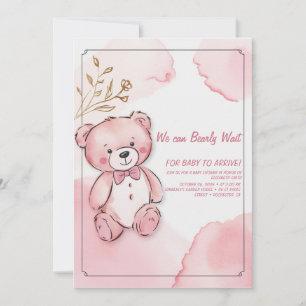 Invitación Oso acuático rosa