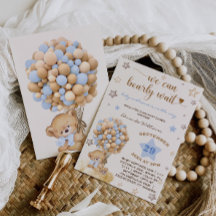 Oso Apenas Espera Azul Claro Baby Shower