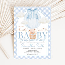 Oso Azul Oso Apenas Espera Baby Shower