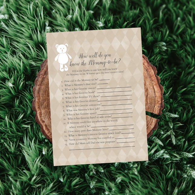 Invitación Oso Blanco De Teddy Que Conoce A Mamá Mejor Juego  (Subido por el creador)