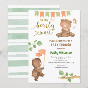 Invitación  Oso con Eucalyptus Baby Shower