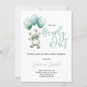 Invitación Oso de agua Podemos esperar a Baby Shower