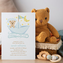 Invitación Oso de barca de papel dulce