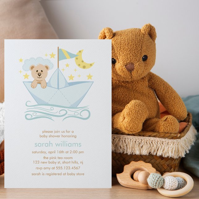 Invitación Oso de barca de papel dulce (Subido por el creador)