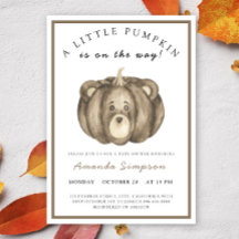 Oso de Calabacita Otoño Baby shower