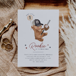 Invitación Oso de cumpleaños de Rookie