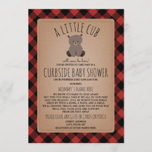 Invitación Oso de distanciamiento social de Baby Shower de Cu