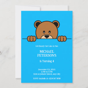 Invitación Oso de exploración suave Personalizado simple so