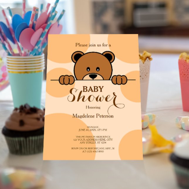 Invitación Oso de exploración suave | Punto Polka | Baby Show (Subido por el creador)