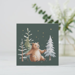 Invitación Oso de invierno nevado lindo caprichoso invierno b