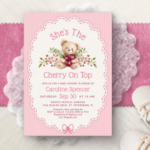 Oso de la Cereza en la Cima para Baby Shower