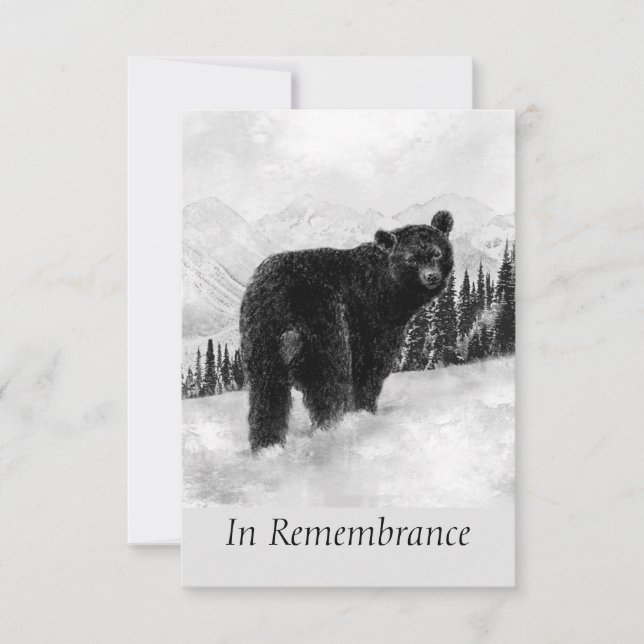 Invitación Oso de la Montaña personalizado Memorial de Agua A (Anverso)