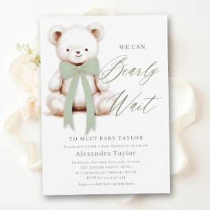 Invitación Oso de la Salvia Apenas Espera Oso de Peluche Baby