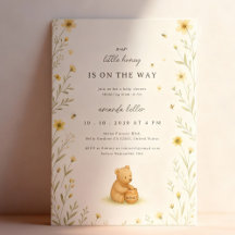 Oso de Miel Floral Cumpleaños de Bebé