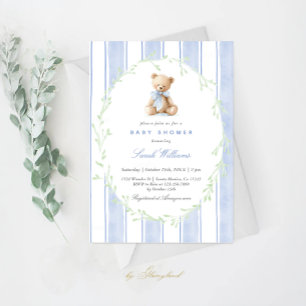 Invitación Oso de peluche caprichoso Baby Shower Niño