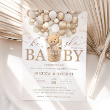 Oso de peluche con globos neutros Revelación de gé