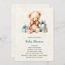 Oso de peluche con presente Baby Shower