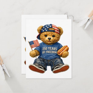 Invitación Oso de peluche de 250 años de libertad