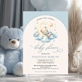 Invitación Oso de peluche de color de la acuarela sobre el ch